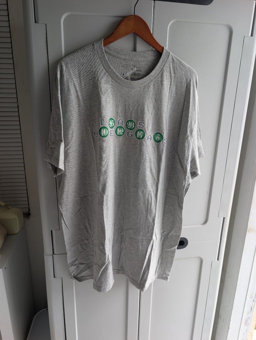 Nike Light Gray Short Sleeve Tee Las Vegas Lottery Green Logo Accents T-shirt